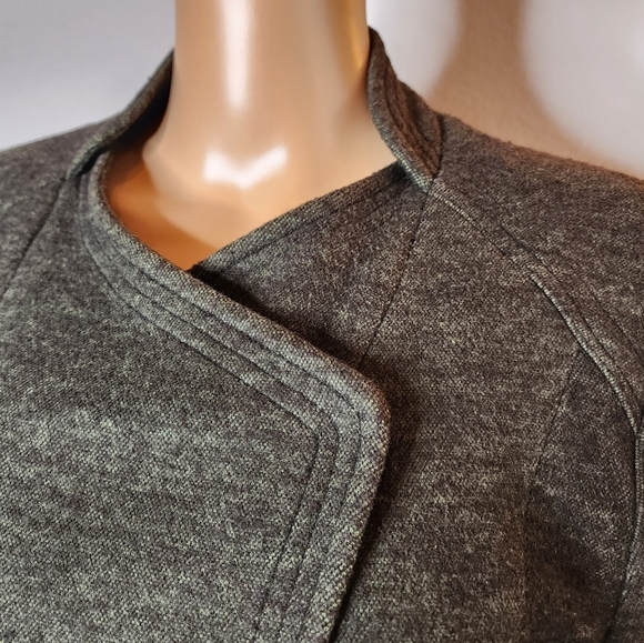 Coldwater Creek wool- blend green asymmetrical zip jacket. Size 12. - Picture 5 of 16